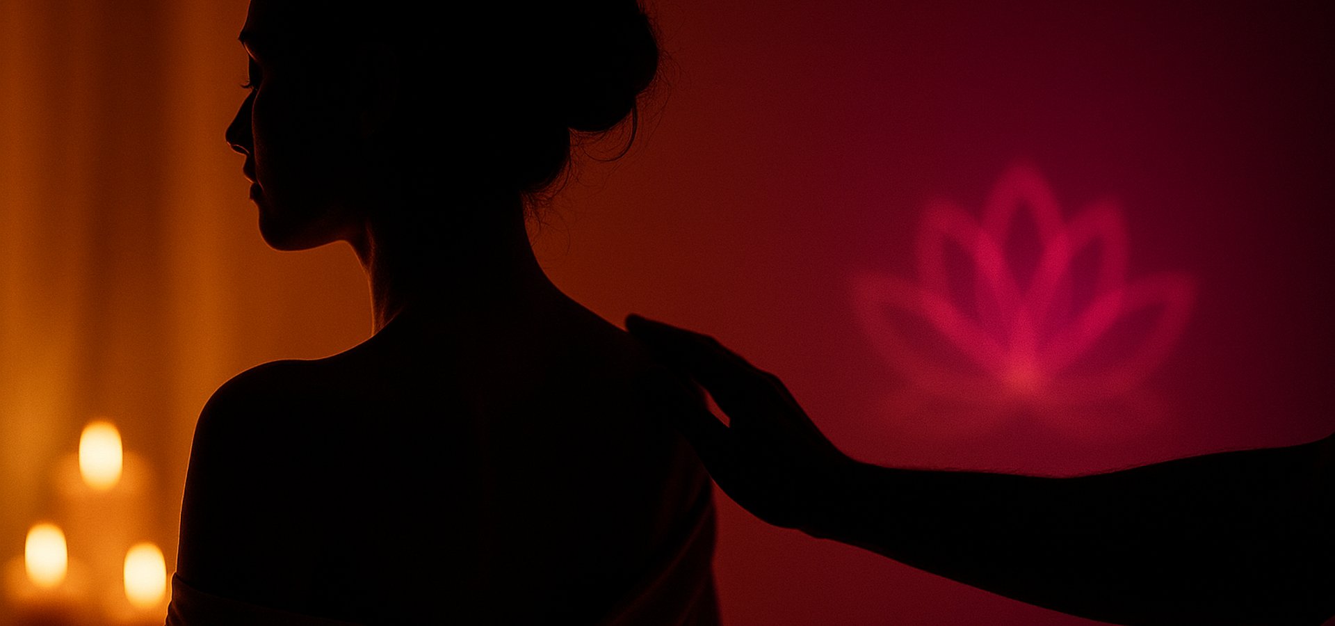 атмосферное тёплое освещение, силуэт человека и мягкие свечи; без обнажения; просветительский контекст 18+